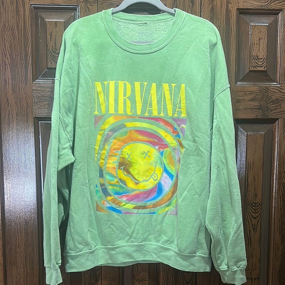 Nirvana Green Graphic Men's Sweater
